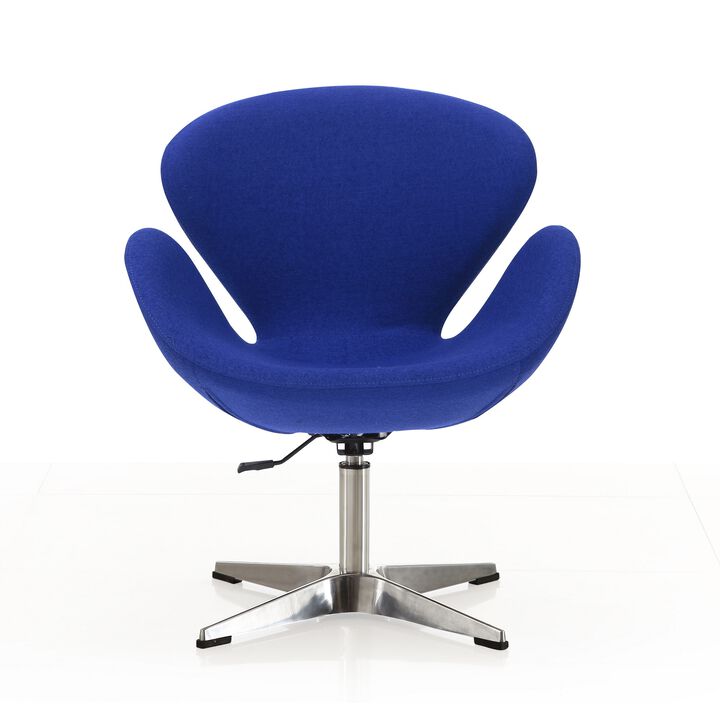 Raspberry Swivel Accent Chair in Blue