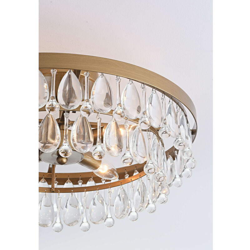 Charlotte 4-light Crystal Teardrop Round Flush Mount image number 3