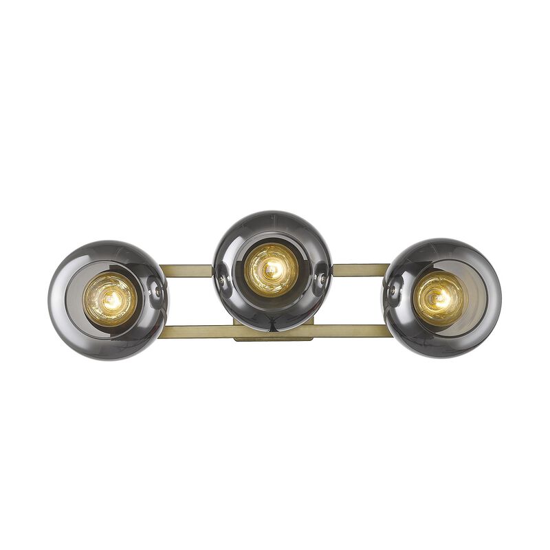 Hivvago Lunette 3-Light Aged Brass Sconce