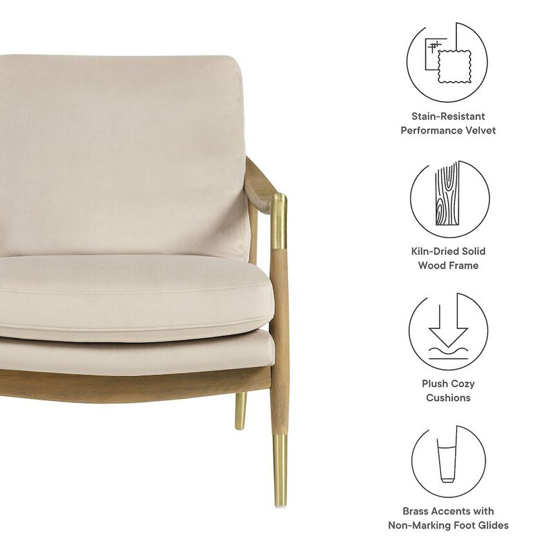 Langford Performance Velvet Accent Armchair image number 1