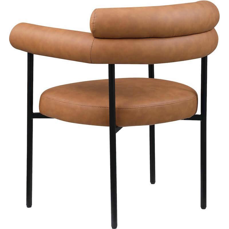 Meridian Furniture Blake Cognac Vegan Leather Dining Chair, Set of 2