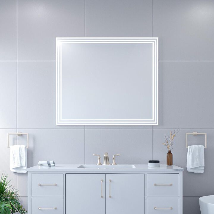 Altair Livorno 36” Rectangle Frameless Modern LED Bathroom Vanity Mirror