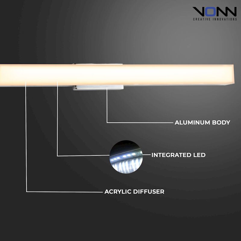 VONN Lighting Integrated AC LED ADA Compliant Bathroom Wall Lighting Fixture in Chrome