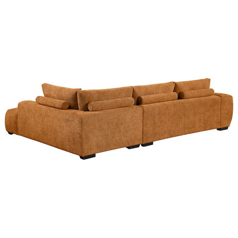 Coaster Co. of America Camacho Upholstered Chaise Sectional Sofa Orange