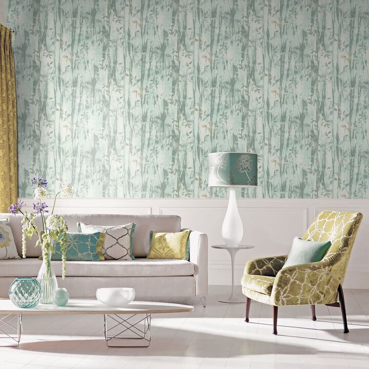 Atmosphere Batik Leaves Green Wallpaper G78230