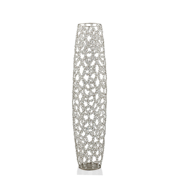 Crystal Glass Tall Oval Floor Vase &ndash; Stylish Decorative Vase for Centerpieces and Home Accents
