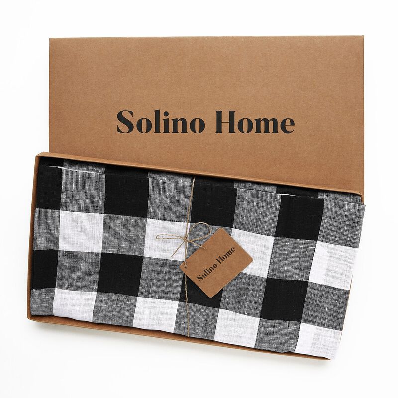 Solino Home 100% Pure Linen Tablecloth - Buffalo Check