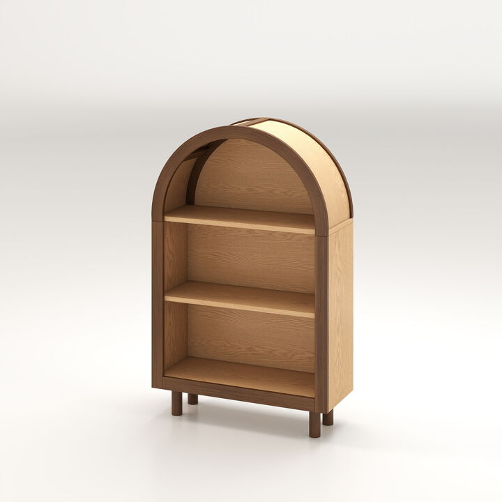 Lusog Arched Small Bookcase Storage Cabinet