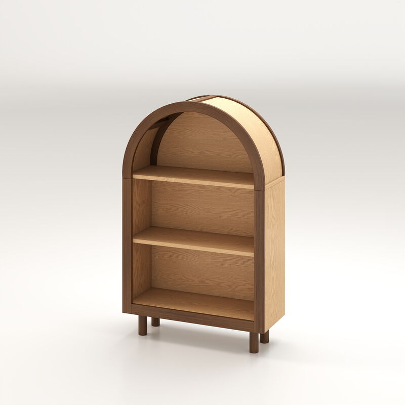 Lusog Arched Small Bookcase Storage Cabinet image number 0