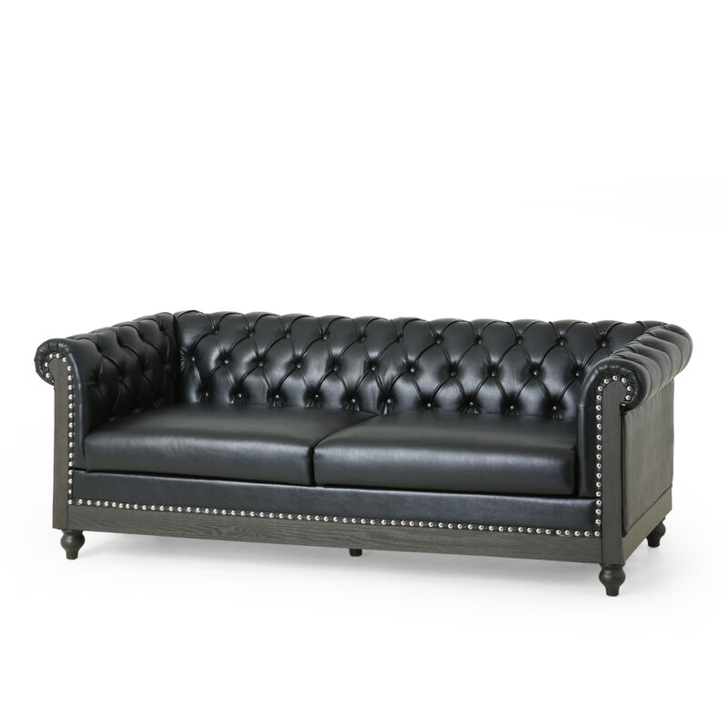 Merax Mirod Comfy 3-Seat Sofa with Wooden Legs, Retro Style for Living Room and Study Sofa image number 0
