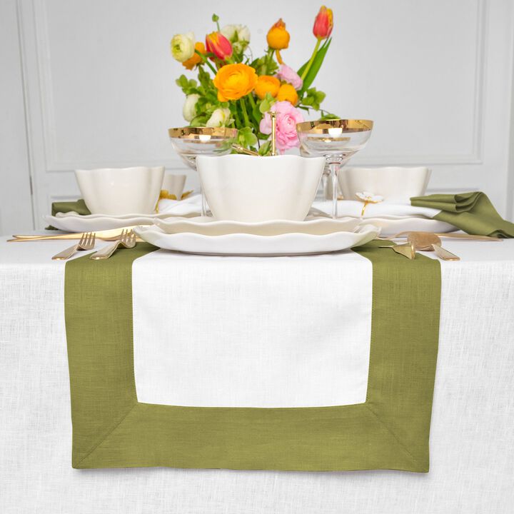 Solino Home Contempo 100% Linen Table Runner &ndash; Handcrafted, Machine Washable, Perfect for Holiday and Everyday Dining