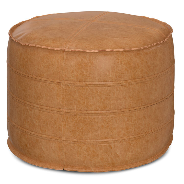 Simpli Home Brody 20 Inch Round Pouf