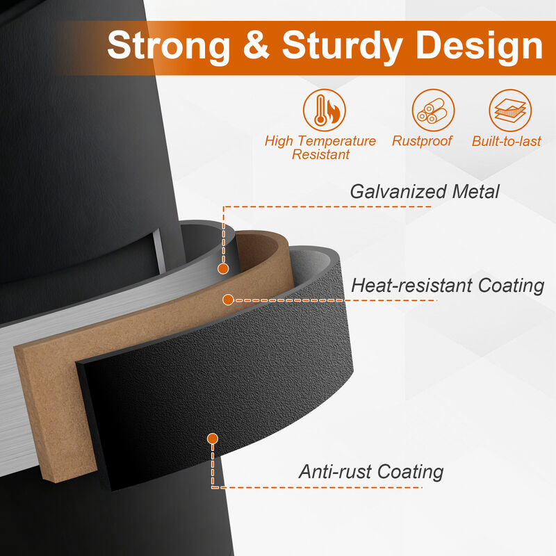 24" Outdoor Wood Burning Fire Pit Bowl, Heavy Duty Metal with Handles image number 7