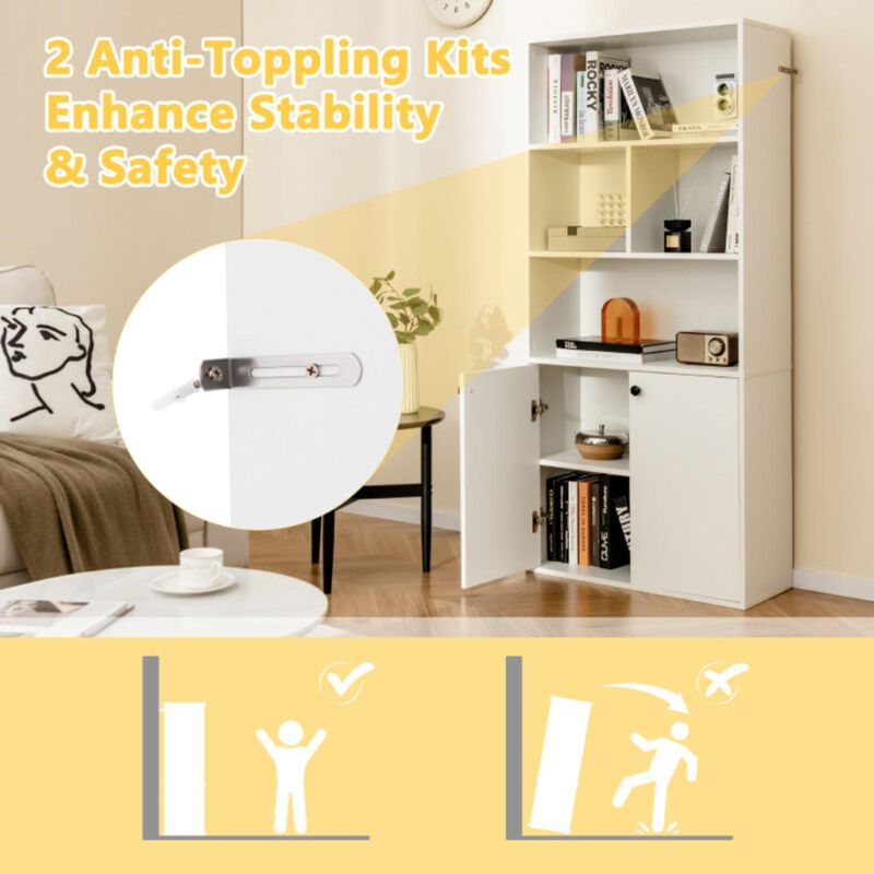 Hivvago 5-Tier Freestanding Bookcase with Open Cubes and Adjustable Shelf