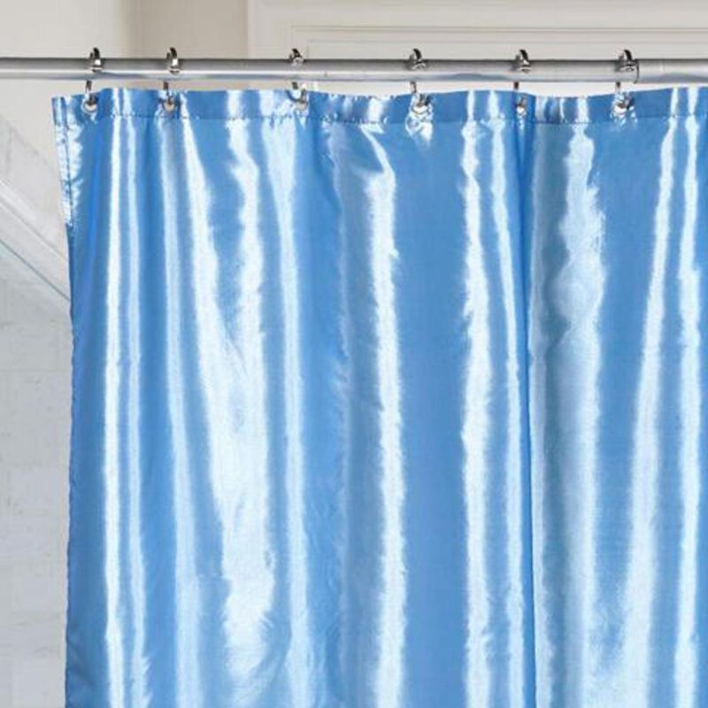 Carnation Home Fashions "Shimmer" Faux Silk Shower Curtain - Slate 70x72"