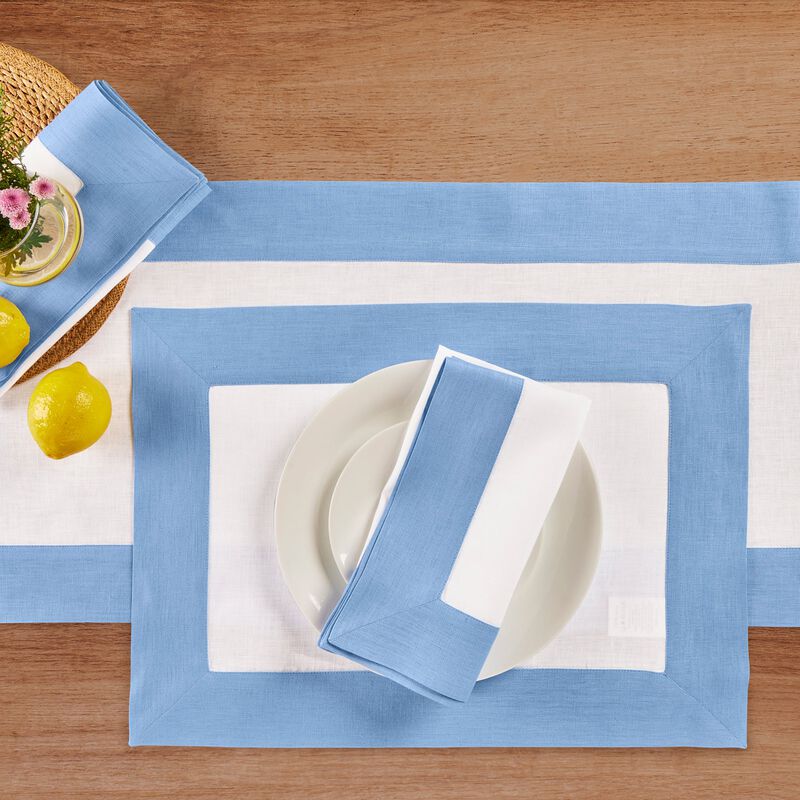 Solino Home Contempo 100% Linen Placemats &ndash; Set of 4, 14 x 19 in, Machine Washable, Holiday and Everyday Dining