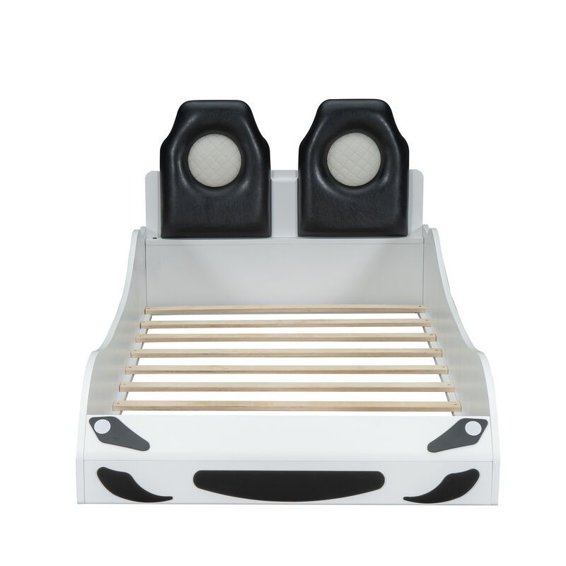 Merax Race Car-Shaped Platform Bed with LED