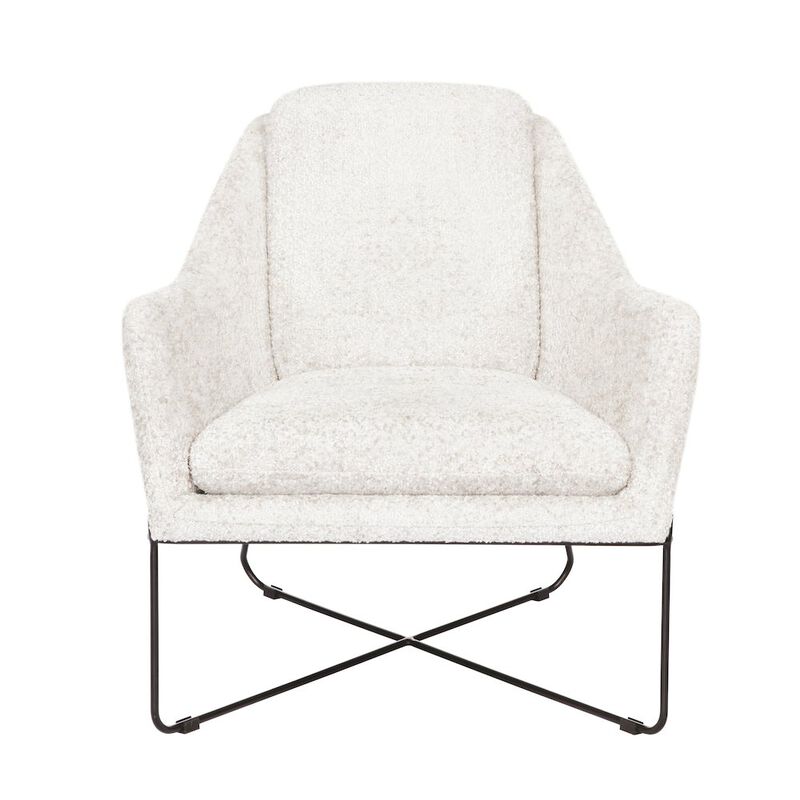 Emilia Lounge Chair in Ivory Boucle Fabric