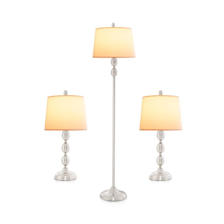 Hivvago 3-Piece Table and Floor Lamp Set