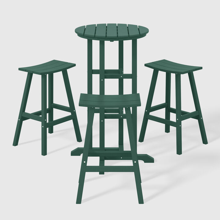 WestinTrends Outdoor Patio Bar Height Table and Bar Stool 3-Piece Dining Set