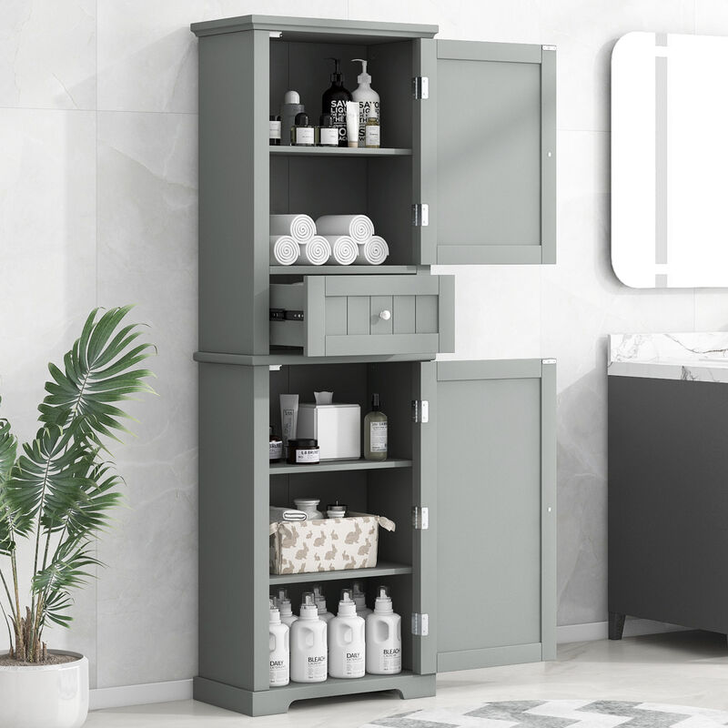 Merax Painted Finish Freestanding Bathroom Storage Cabinet