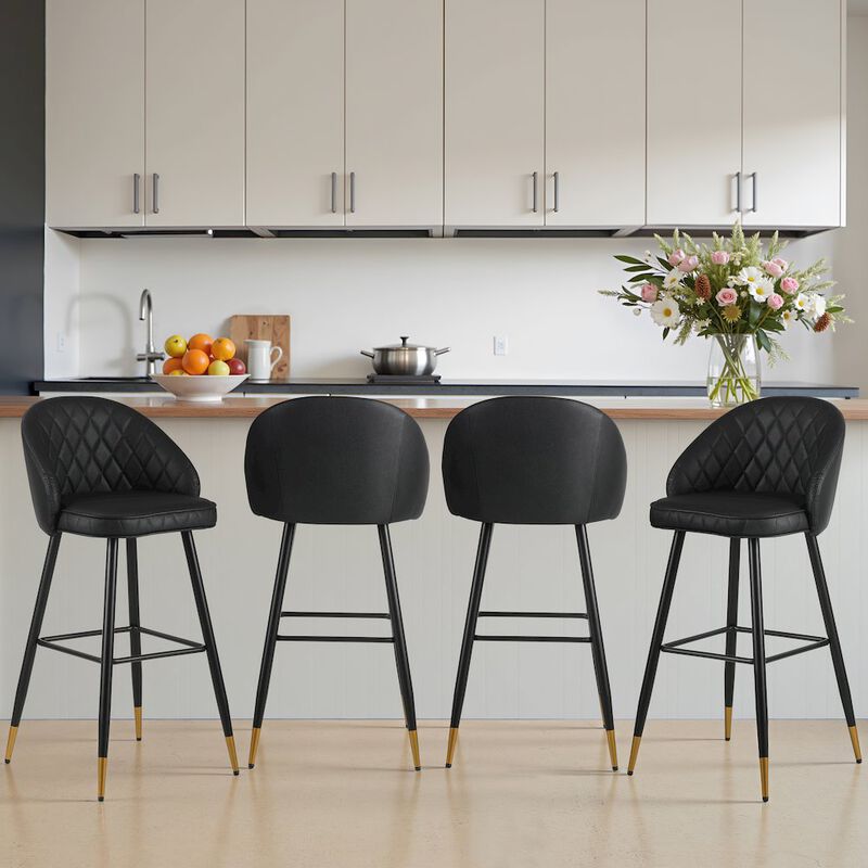 New Classic Furniture Oliver Vegan Leather Bar Chair (Set of 4)