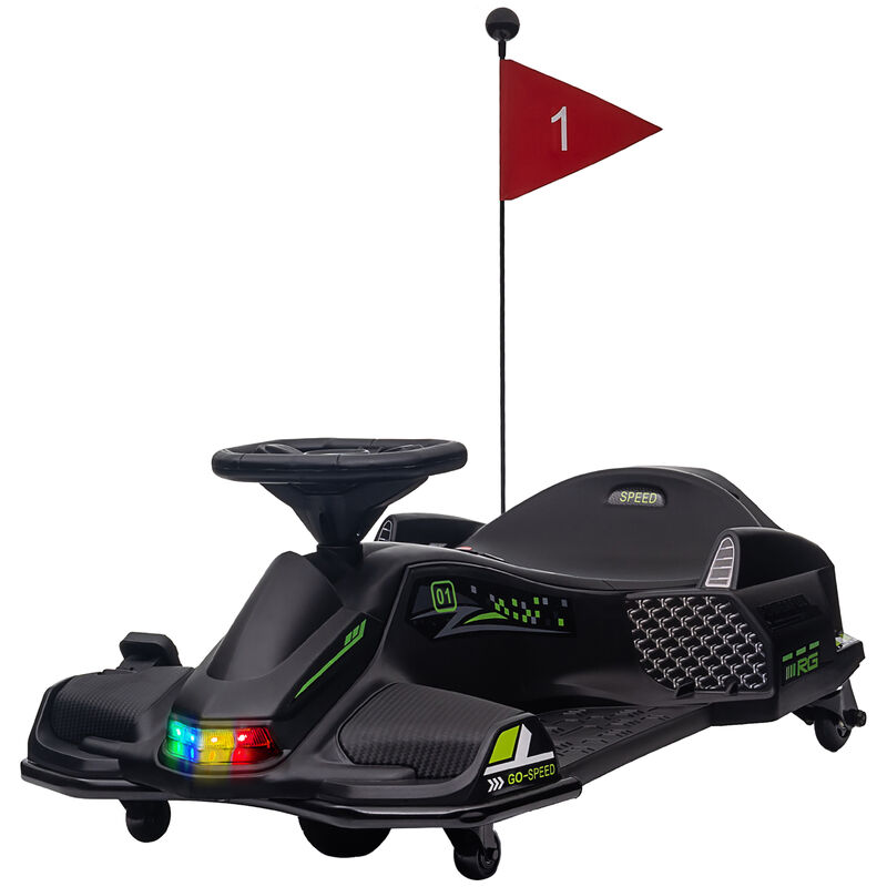 BreeBe 12V Electric Drifting Go Kart w/ Slow Start, Music, Lights image number 0