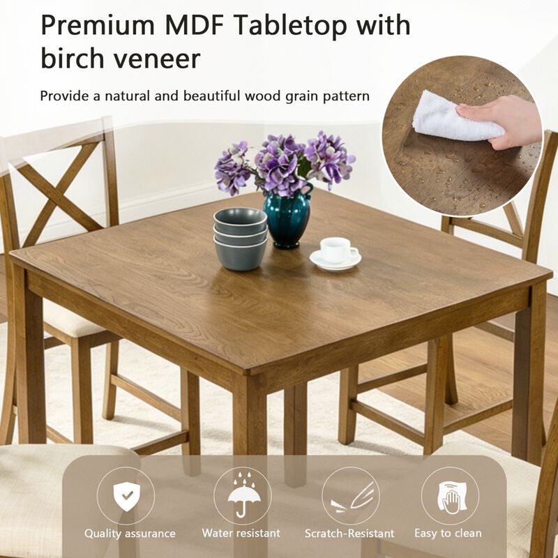 Wipnaf 5‑Piece Square Counter‑Height Dining Table Set image number 5