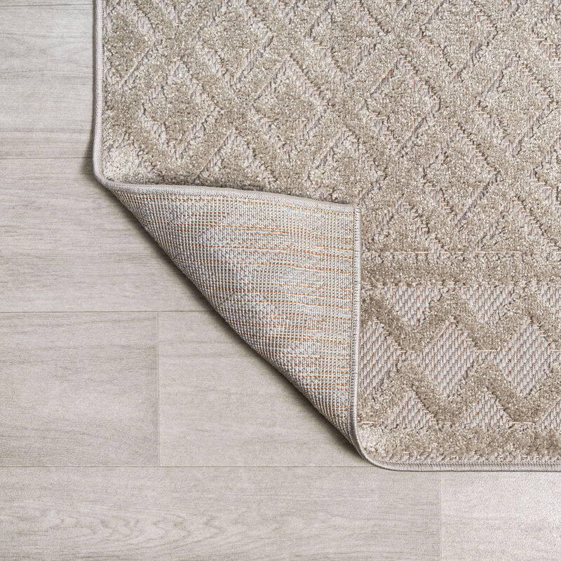 Ormond High-Low Modern Trellis Geometric Area Rug