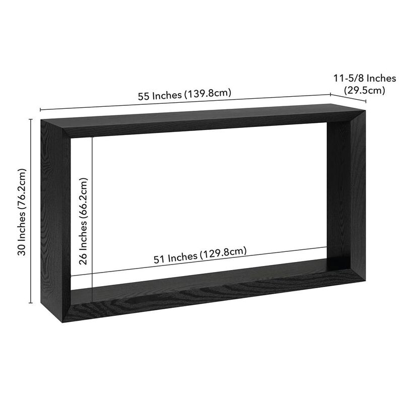 Hudson&Canal Osmond 55 Wide Rectangular Console Table in Black Grain