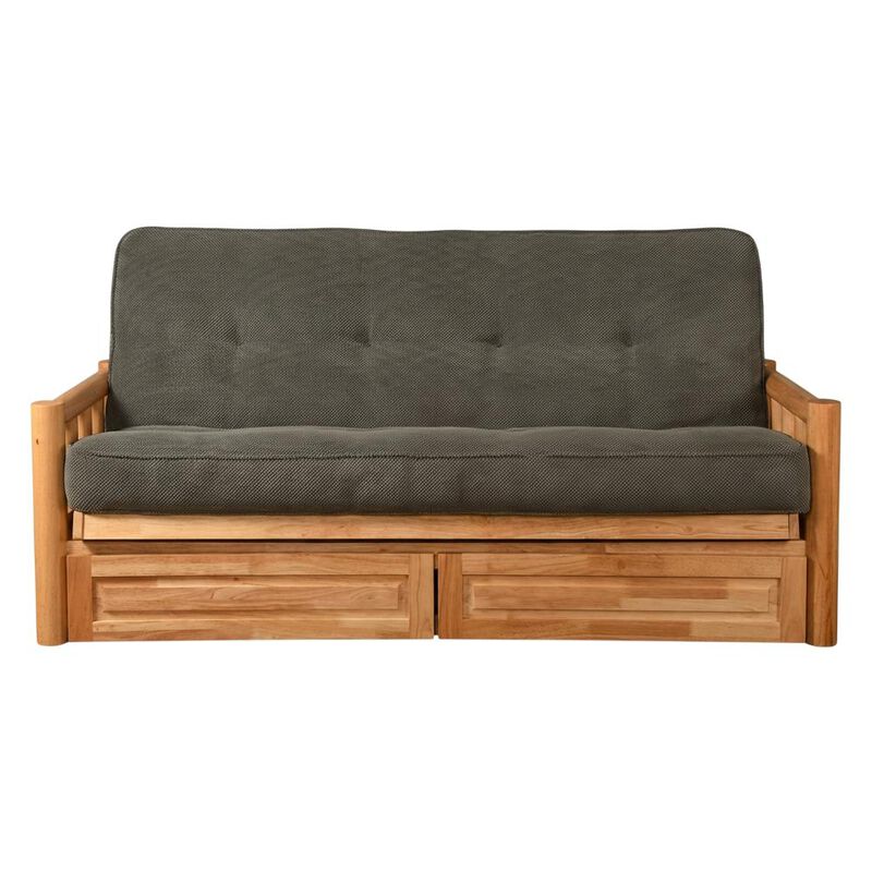 Lodge Frame-Natural Finish-Marmont Thunder Mattress-Storage Drawers image number 0