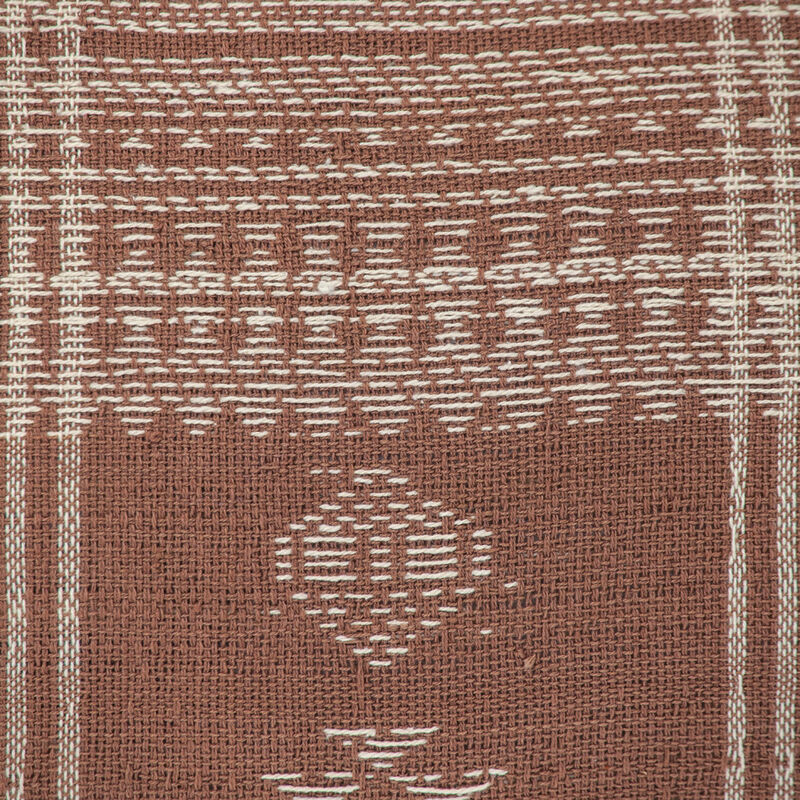 HomeRoots 14" X 20" Beige and Brown Southwestern Cotton Throw Pillow With Tassels image number 3