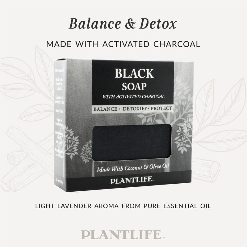 Plantlife Bar Soap - Black with Activated Charcoal 3 Pack image number 2