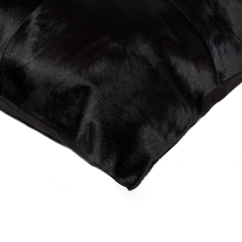 HomeRoots Set of Two 18" Black Cowhide Throw Pillows image number 3