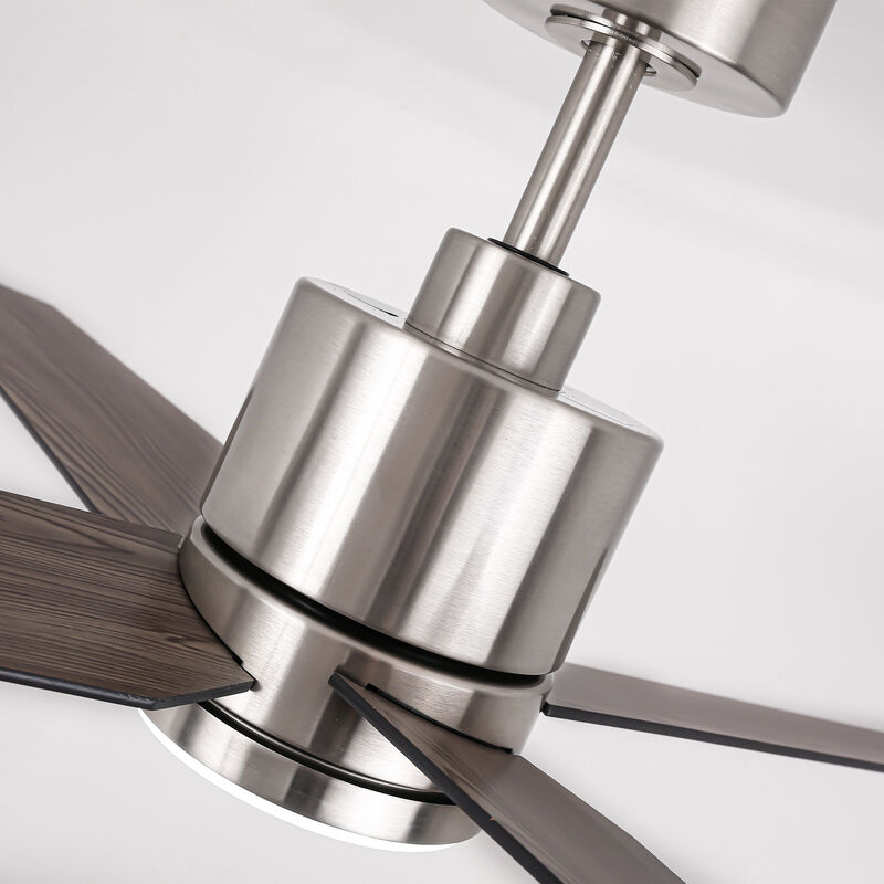 52 in. Sand Nickel Integrated LED 6-Speed Ceiling Fan with Light and Remote