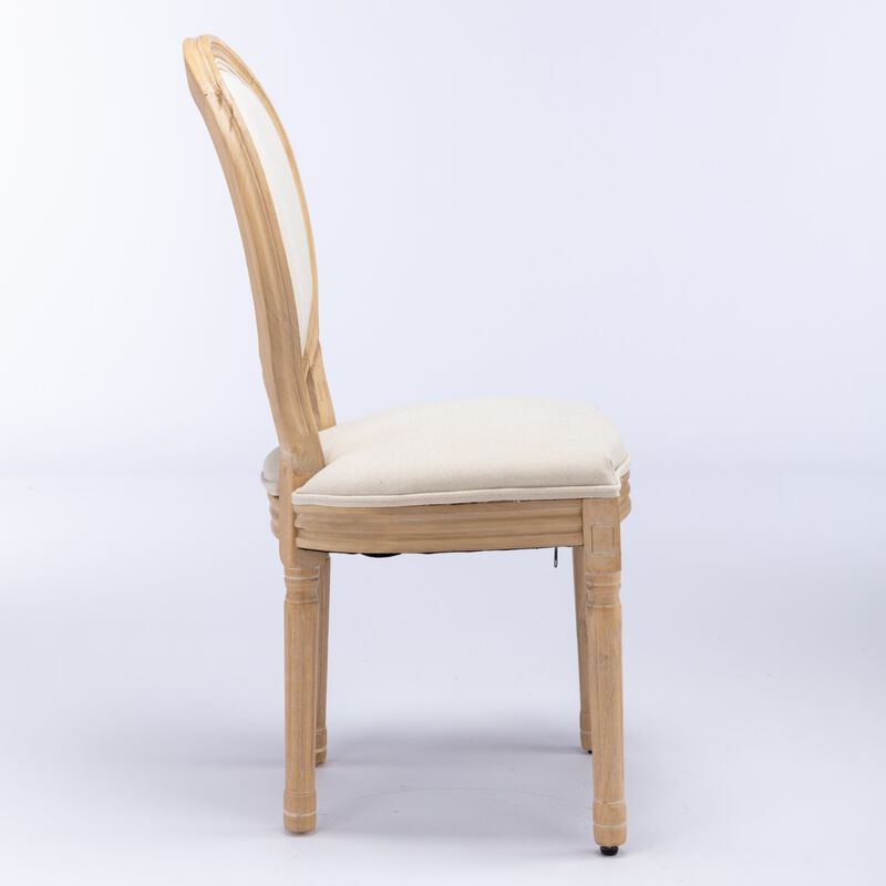 Streamdale Antique Linen Dining Chairs, Set of 2, Beige image number 3