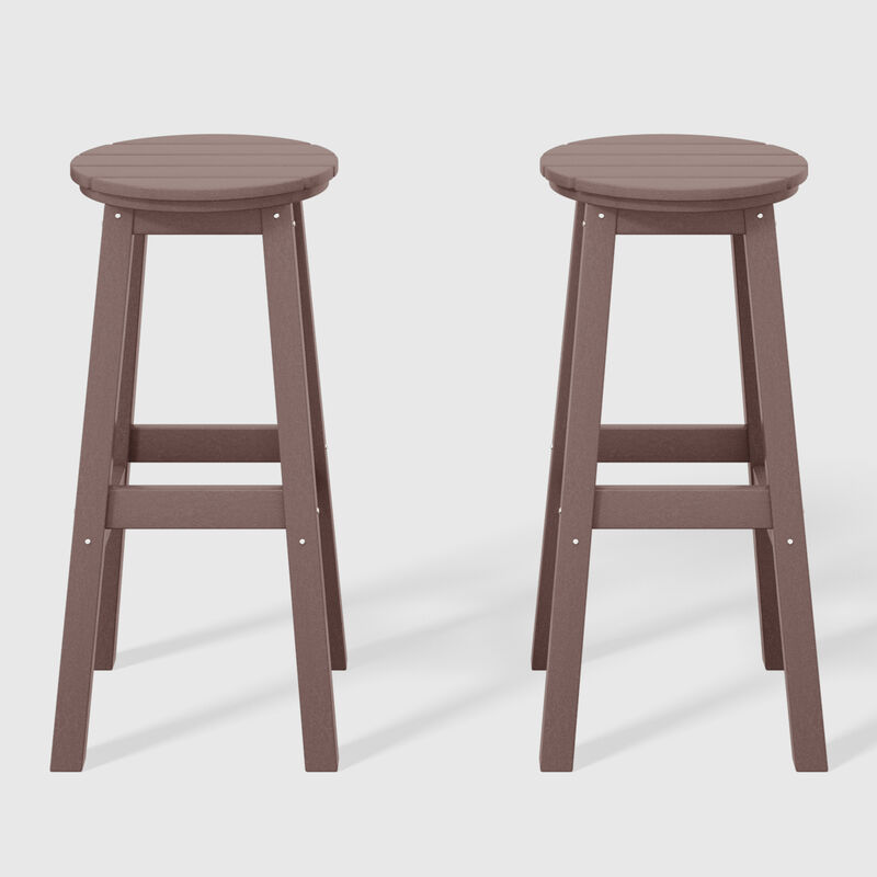 WestinTrends 29" HDPE Outdoor Patio Round Bar Stool Set of 2 image number 0