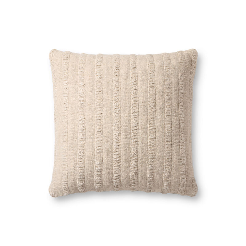 Harriet Neutral 18''x18'' Down Pillow by Magnolia Home by Joanna Gaines x Loloi image number 0
