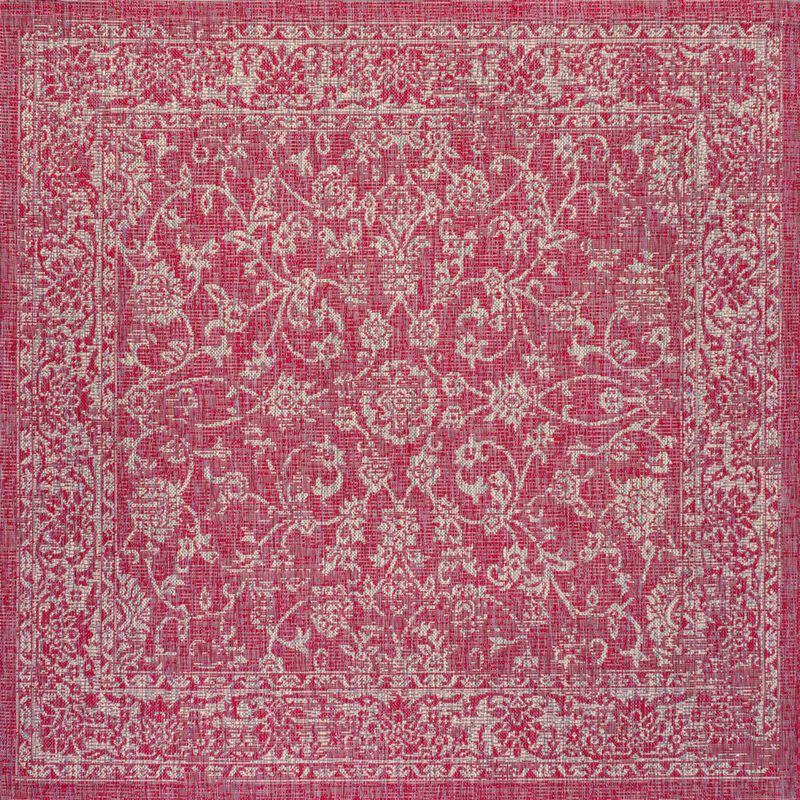 Tela Bohemian Textured Weave Floral Area Rug