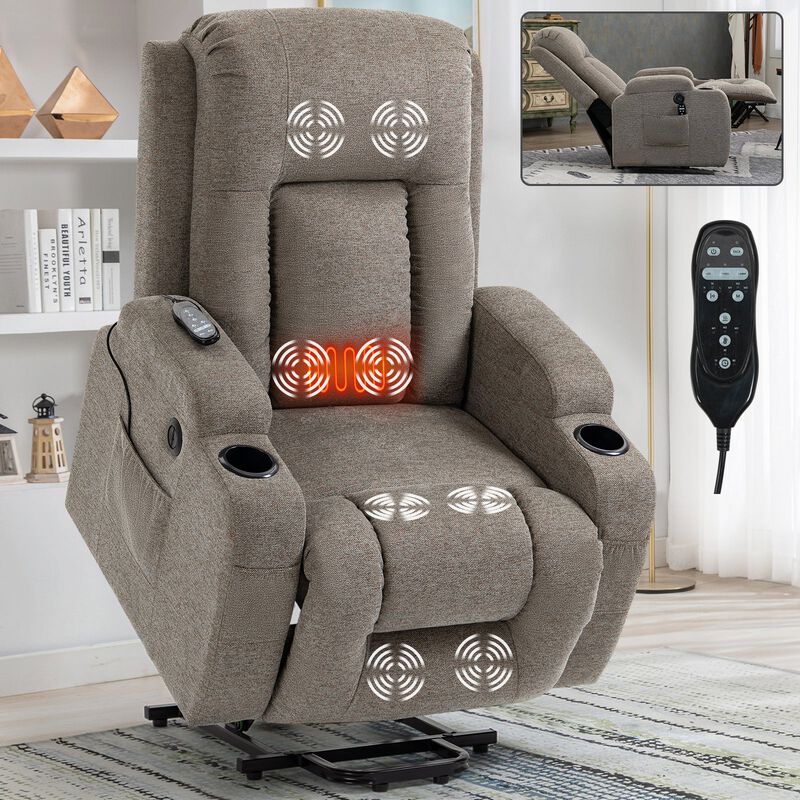 Power Lift Recliner Chair With Massage and Lumbar Heating