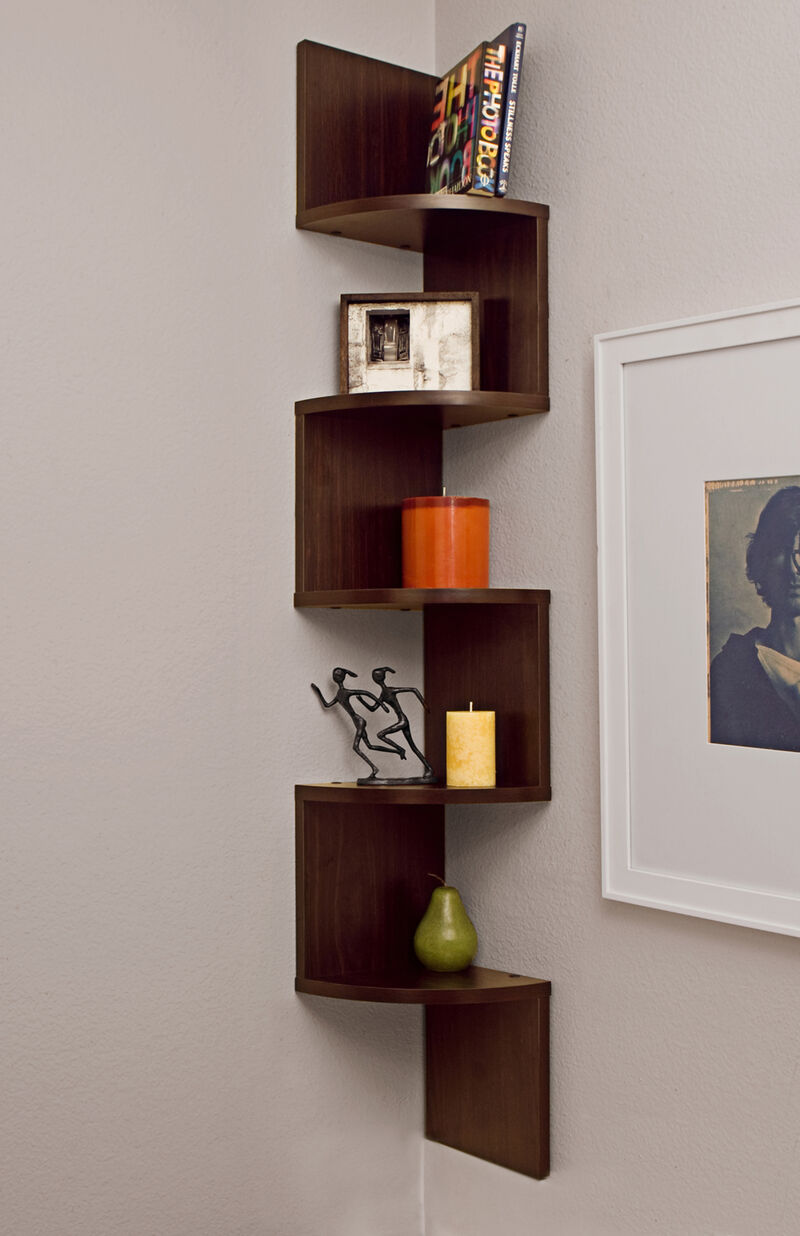 Large Laminated Corner Wall Mount Shelf