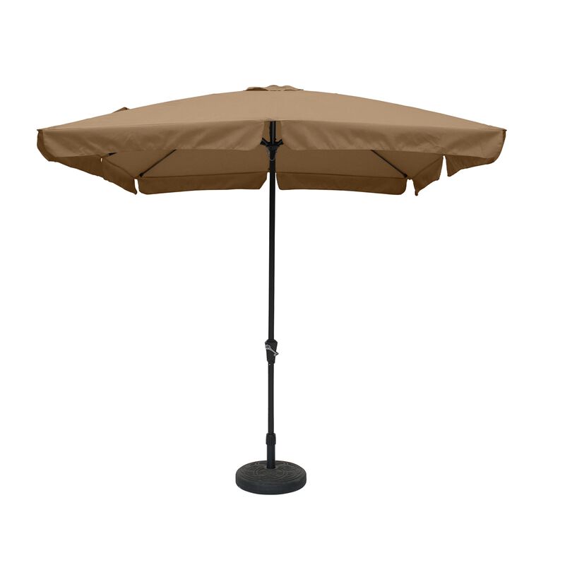 Mondawe 8 ft. x 10 ft. Square Crank Design Skirt with Skylight Outdoor Market Umbrella With Base