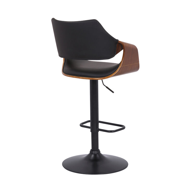 Aspen Adjustable Swivel Faux Leather and Wood Bar Stool image number 3