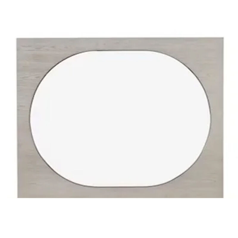 Celly Mirror, Round Beveled Edges, White Oak Solid Rubberwood 36x46