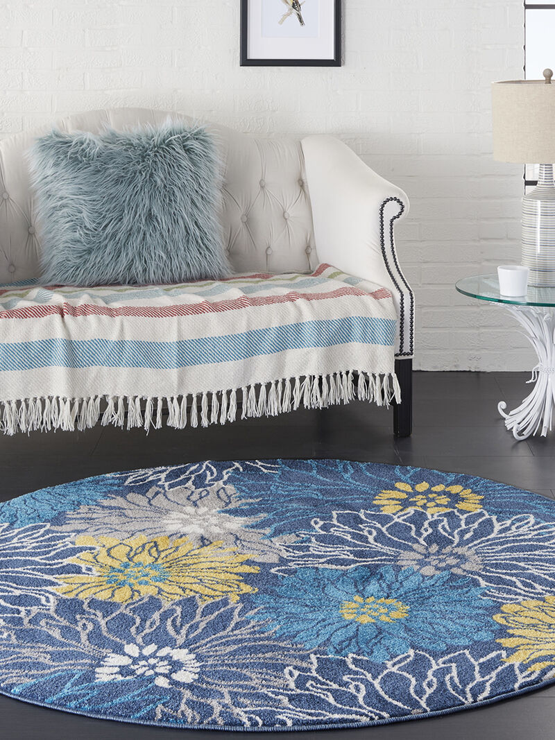 Passion PSN17 Blue 5'3" x 7'3" Rug image number 6