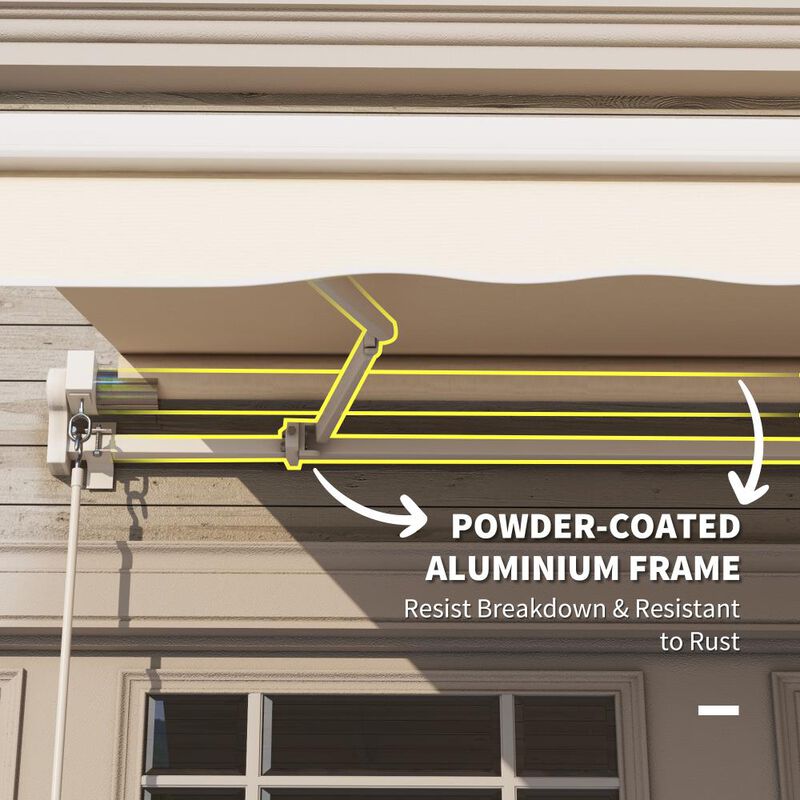 Hivvago Retractable Patio Awning with Manual Crank and Aluminum Frame image number 4