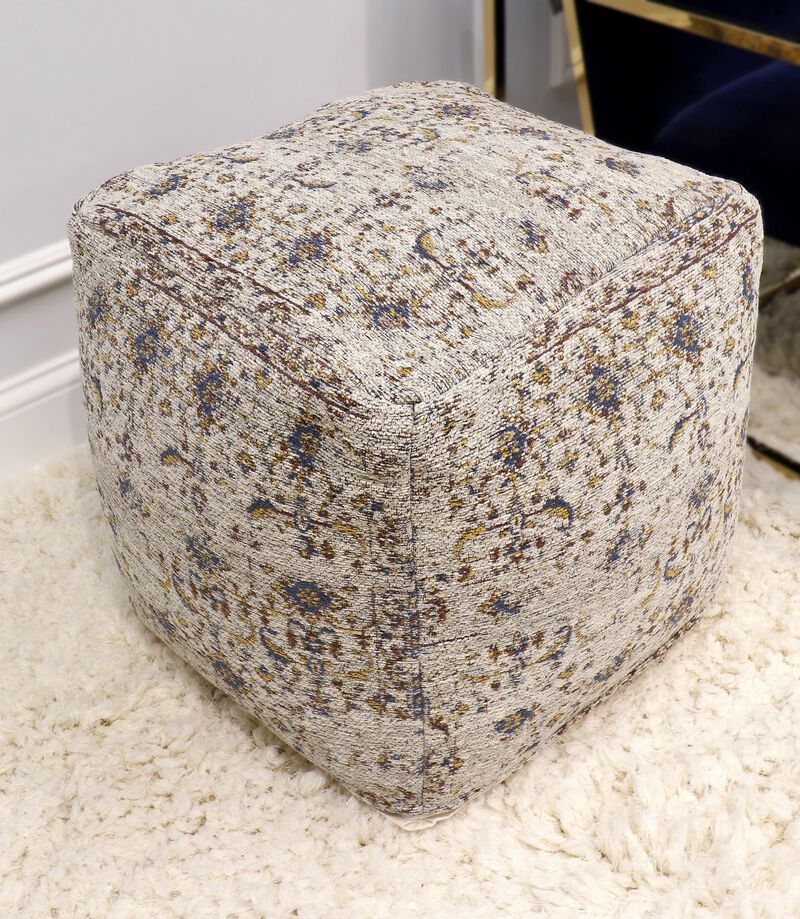 Pasargad Home Grandcanyon Premium Cotton Pouf, Toupe image number 2