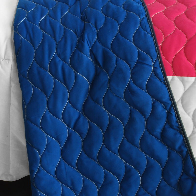 Queen 3 Piece Vermicelli Quilted Geometric Quilt Set for Bedroom Bedding-Green image number 3