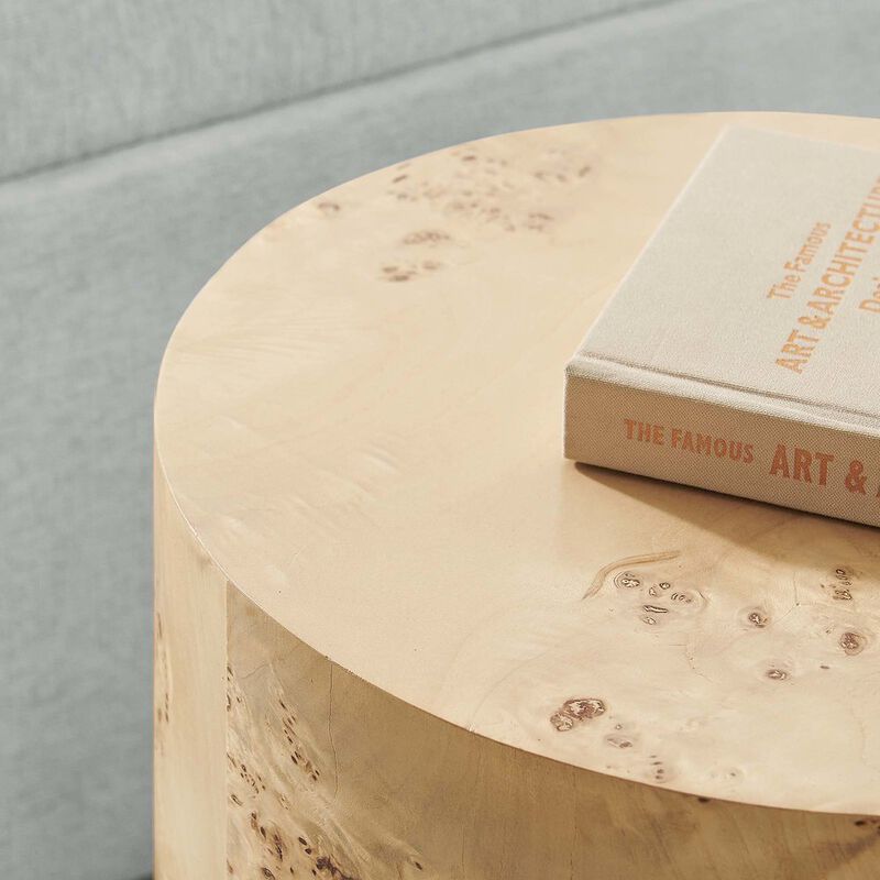 Cosmos 16" Round Burl Wood Side Table image number 8