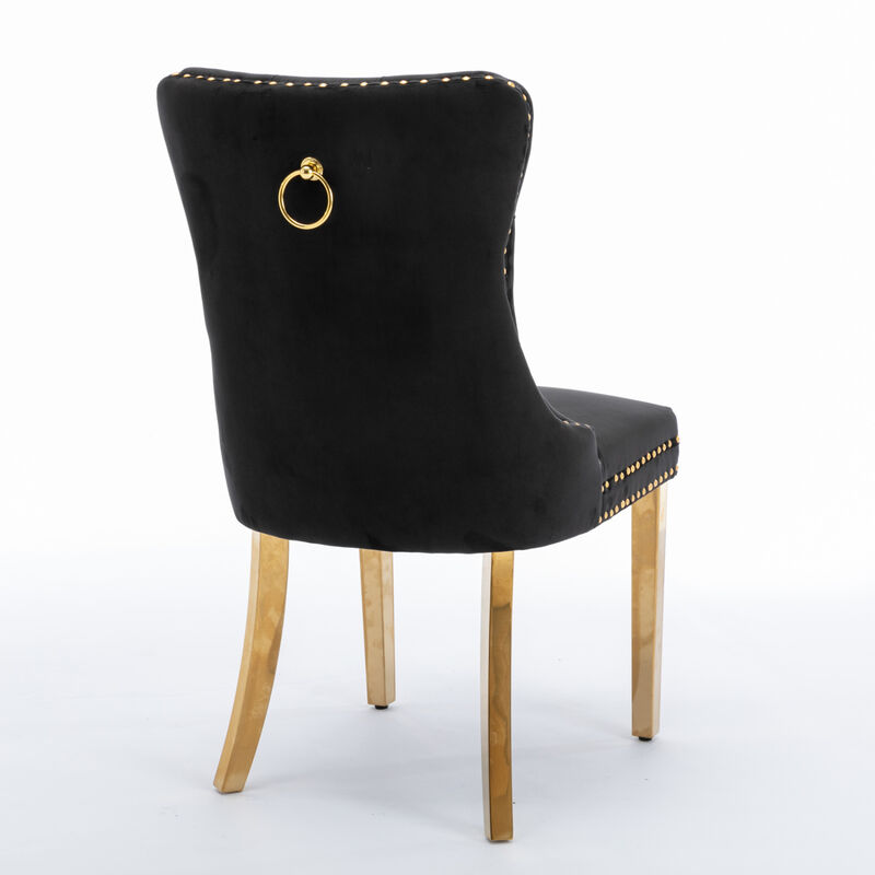 Streamdale Contemporary Velvet Dining Chairs, Set of 2 image number 4